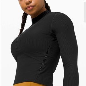 Lululemon Gloss Trim Run 1/2 Zip Long Sleeve